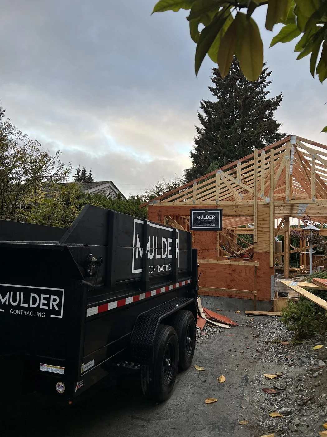 Mulder Contracting trailer on a job site