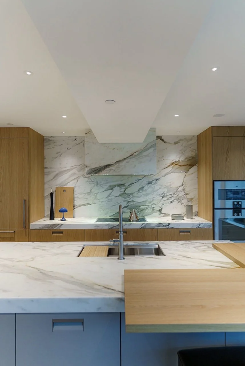 Marble kitchen renovation completed by Mulder Contracting in North Vancouver, BC